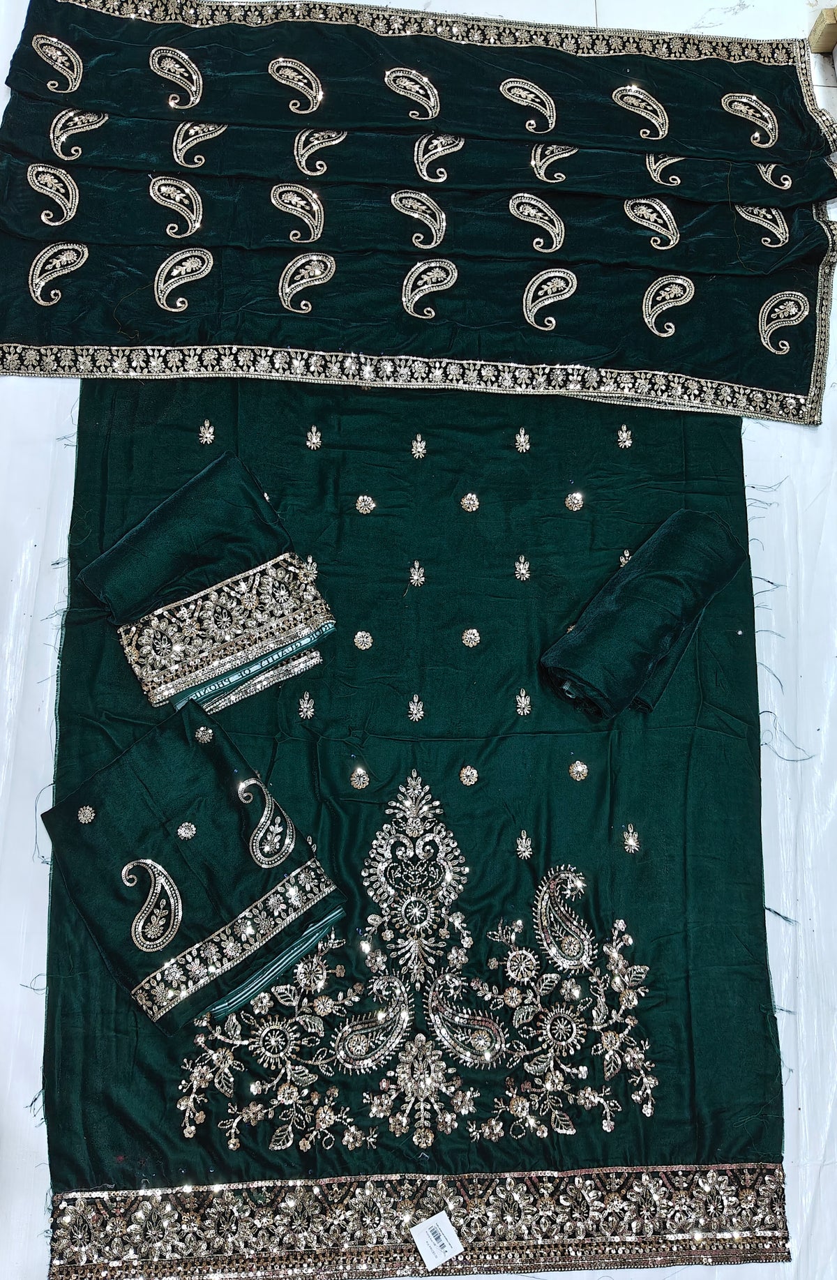 micro velvet cuttdana work 3 piece suit