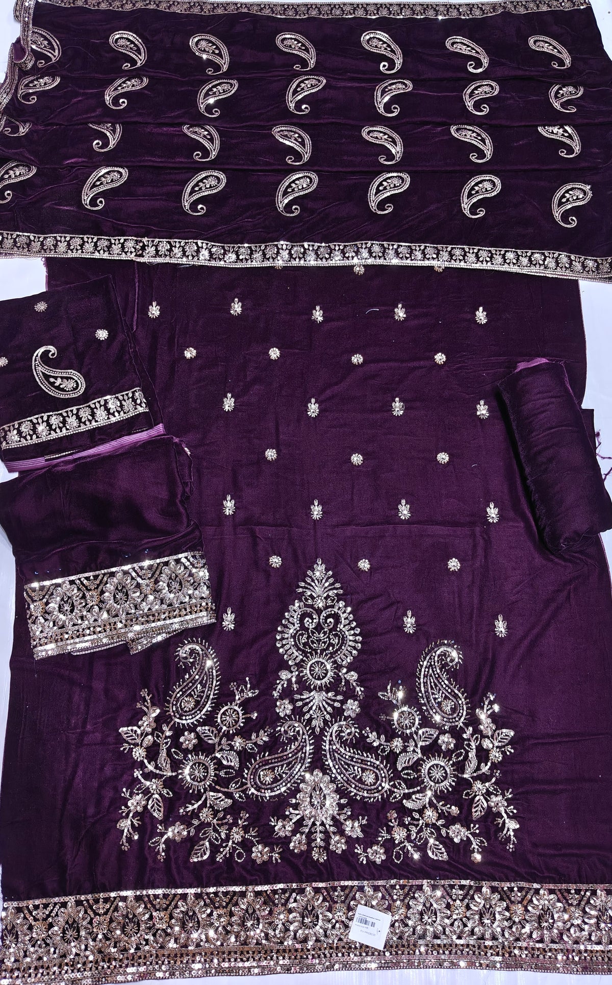 micro velvet cuttdana work 3 piece suit
