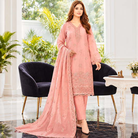 Maria B viscous embroidered 3 piece suit