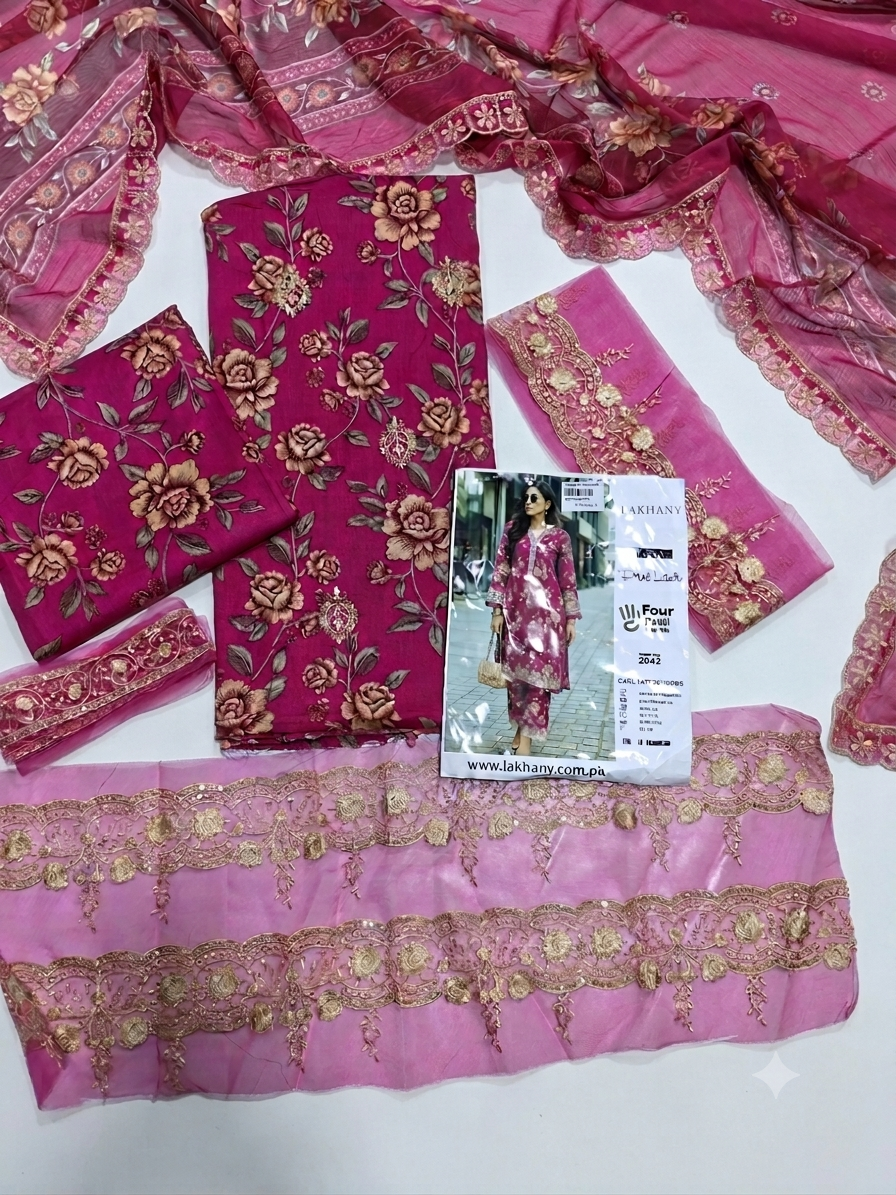 Lakhani Embroidered Lawn 3 Piece Suit