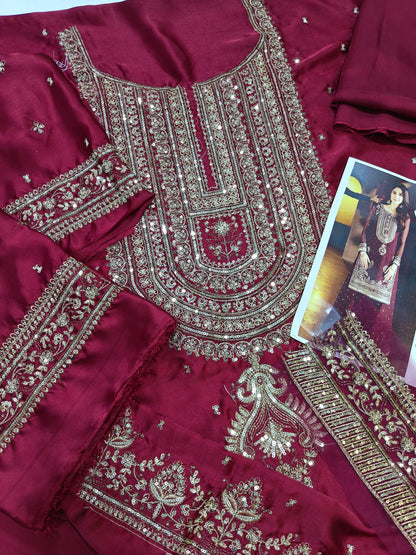 Asim jofa silk embroidered Special 2 piece suit