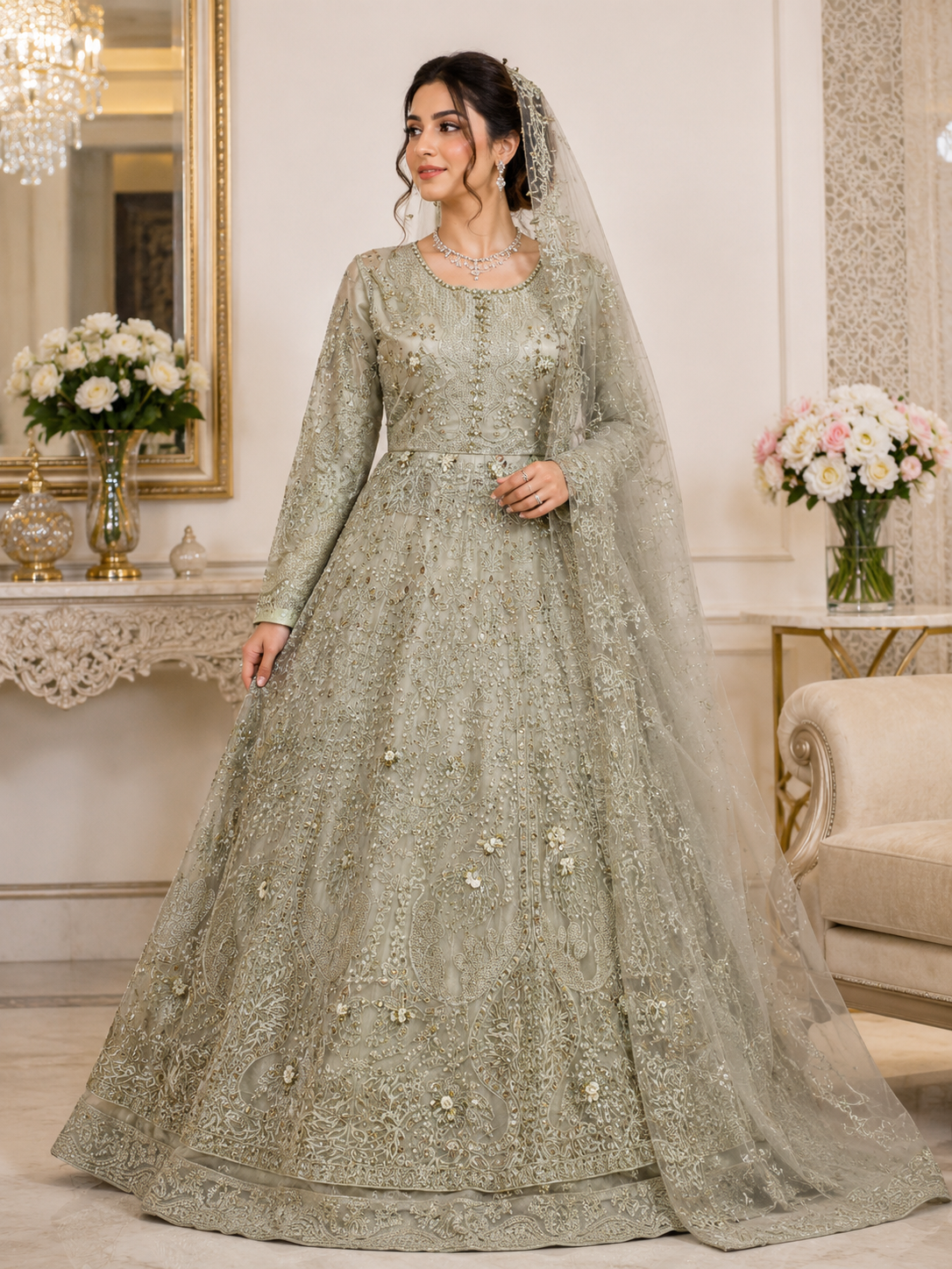 faiza saqlain mexi stitched embroidered hand embellished 3 piece
