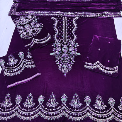 micro 11000 velvet embroidered 3Piece suit