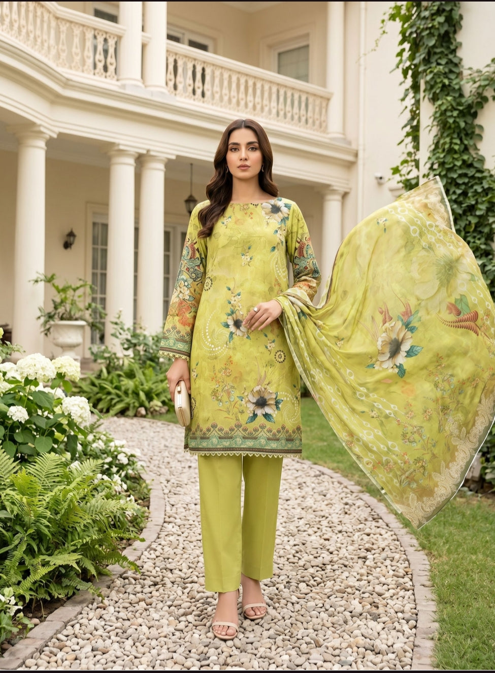 Zahra digital premium lawn 3 piece suit