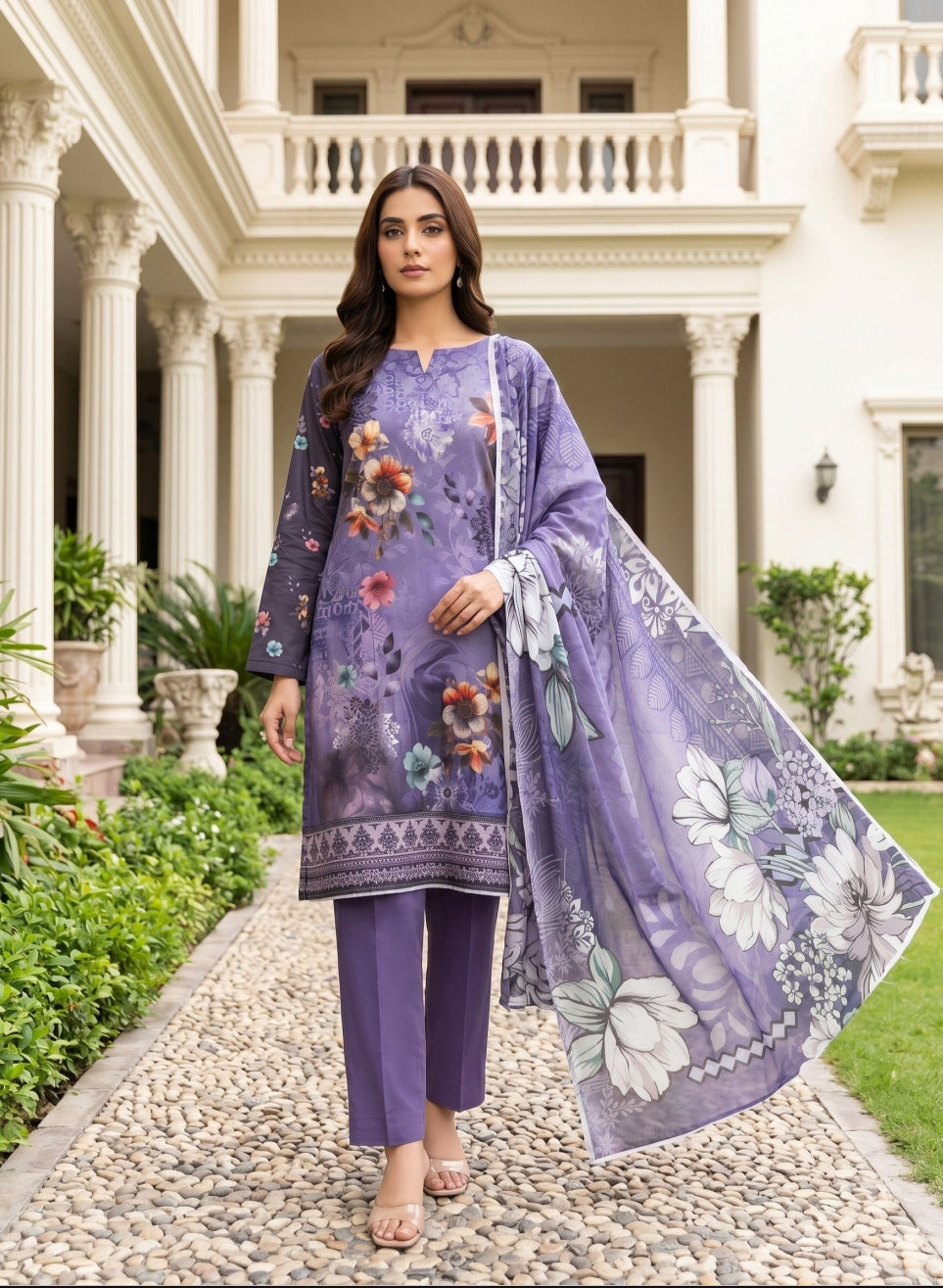Zahra digital premium lawn 3 piece suit