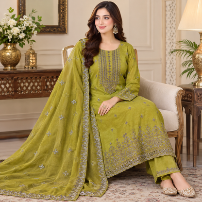 Maria B viscous embroidered 3 piece suit