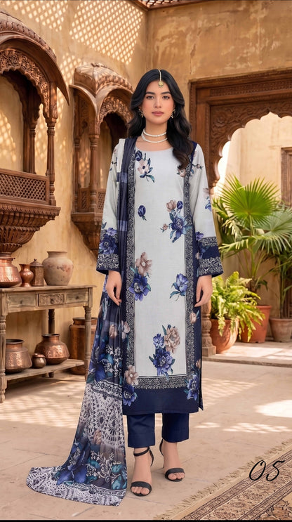 Alaya tulip printed lawn 3p