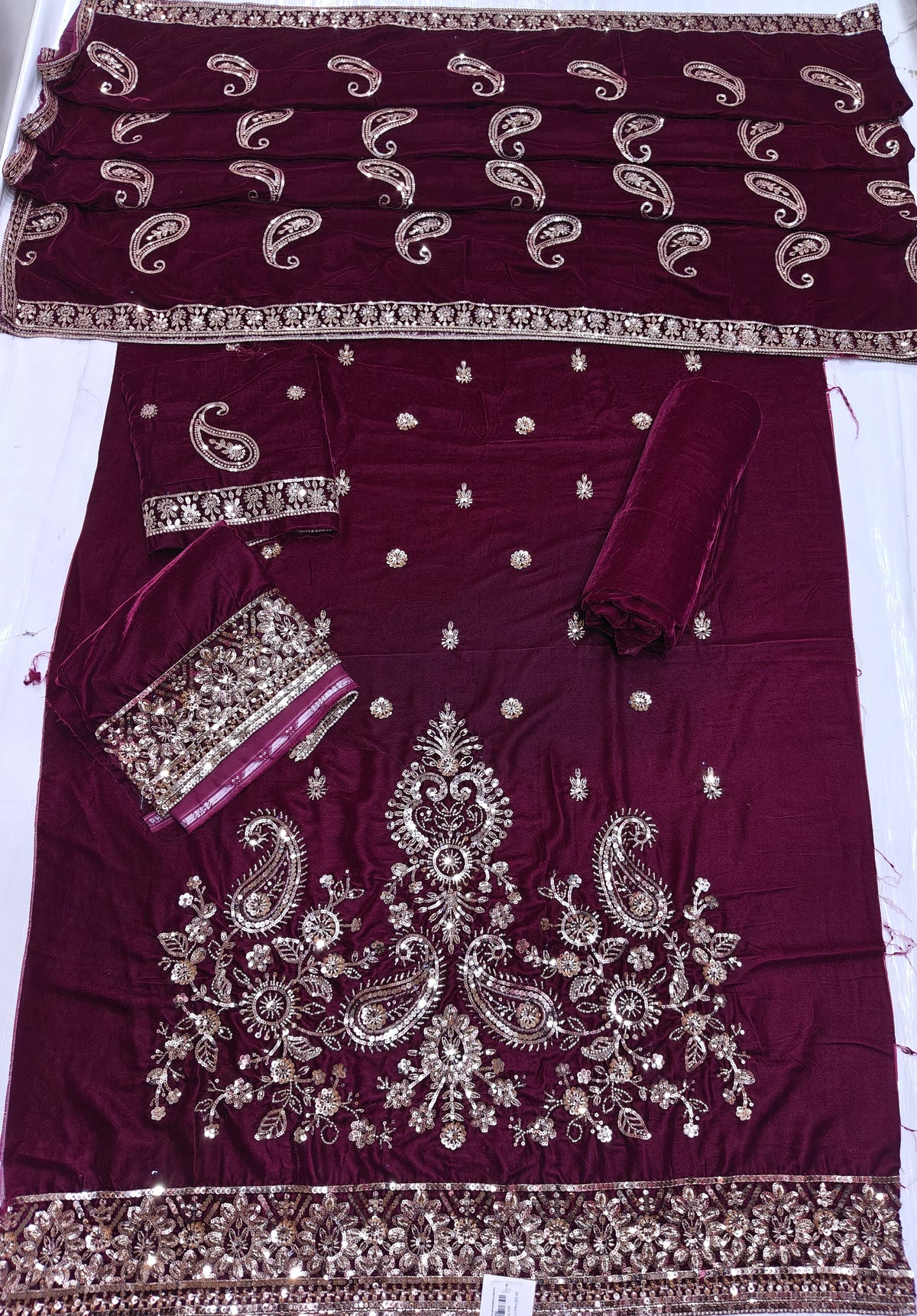 micro velvet cuttdana work 3 piece suit