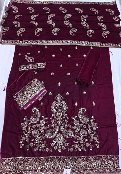 micro velvet cuttdana work 3 piece suit