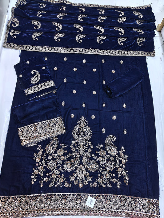 micro velvet cuttdana work 3 piece suit