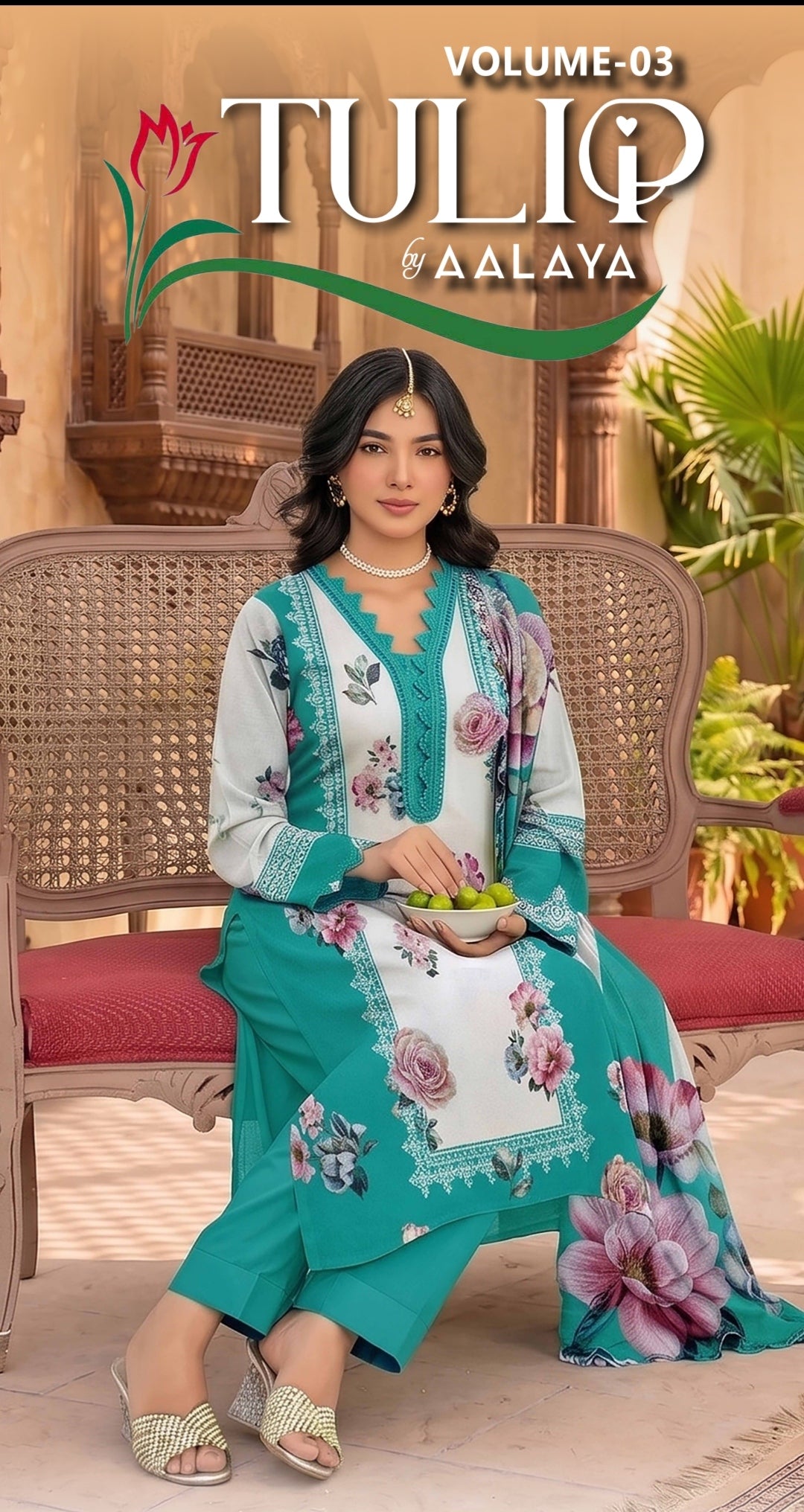 Alaya tulip printed lawn 3p