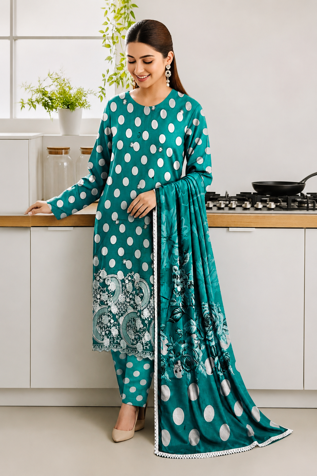 Alkaram Luxury lawn 3p lezar cut daman