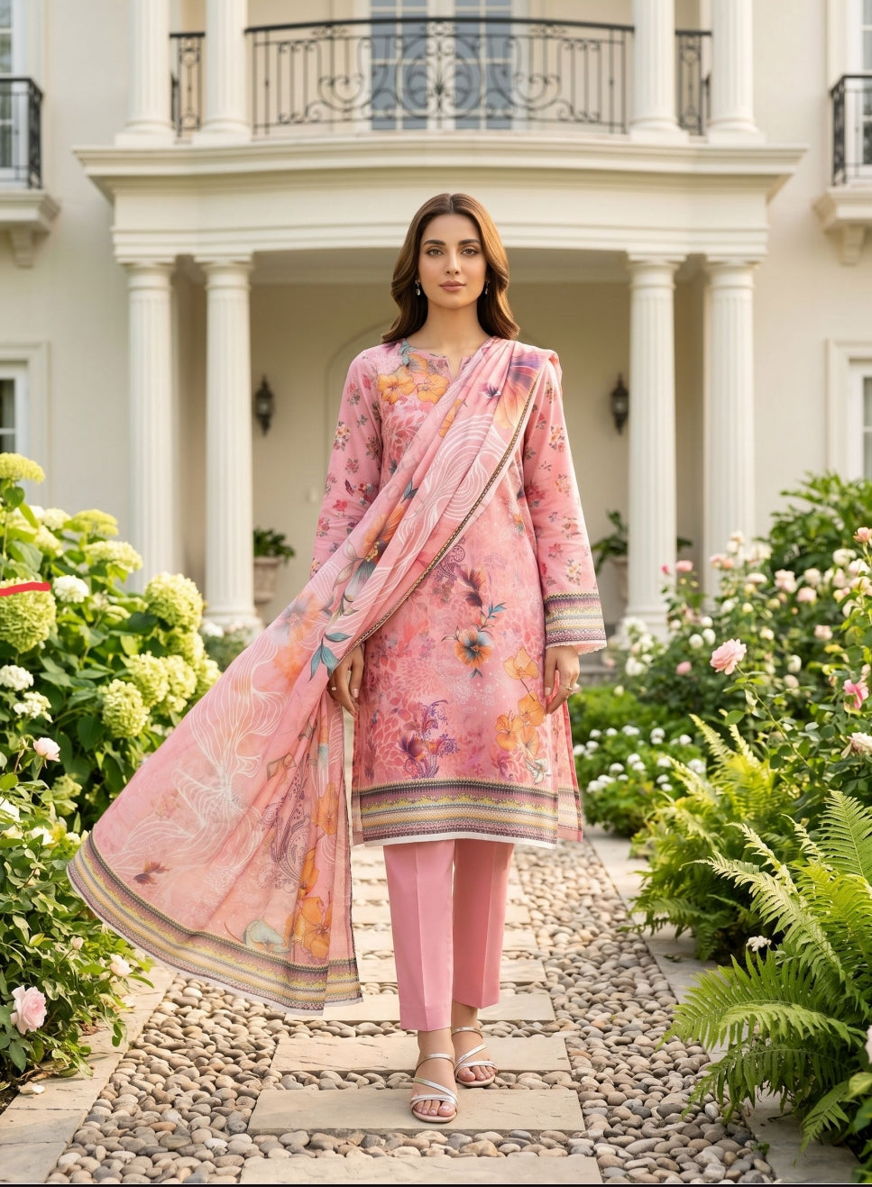 Zahra digital premium lawn 3 piece suit