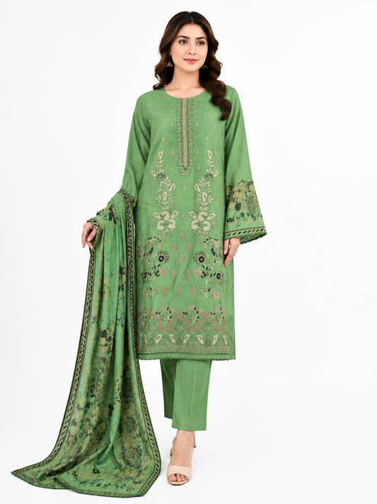 Abrish luxury embroidered lawn 3 piece suit