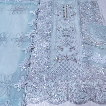 Maria B organza embroidered cuttwork 3 piece suit