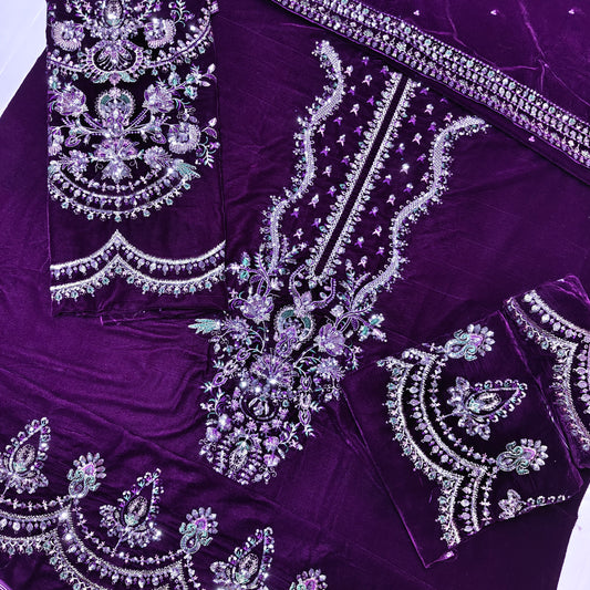 micro 11000 velvet embroidered 3Piece suit