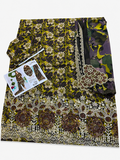 Tehzeeb 3pees lawn with patches