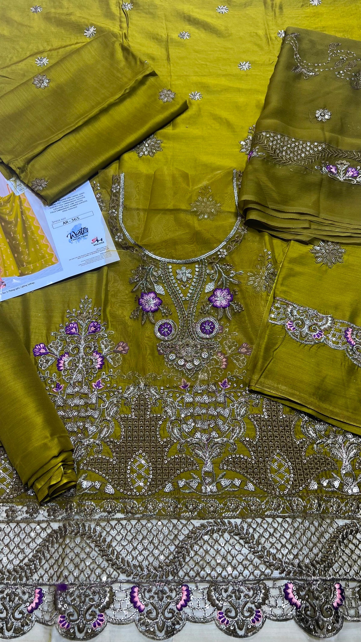 maria b viscous embroidered 3 piece suit