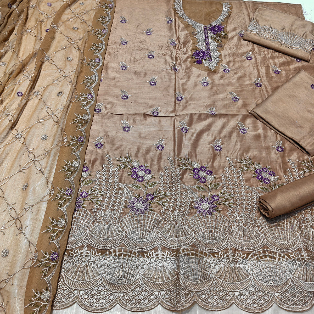 Maria B viscous embroidered 3 piece suit