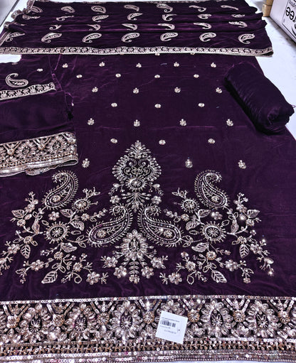 micro velvet cuttdana work 3 piece suit