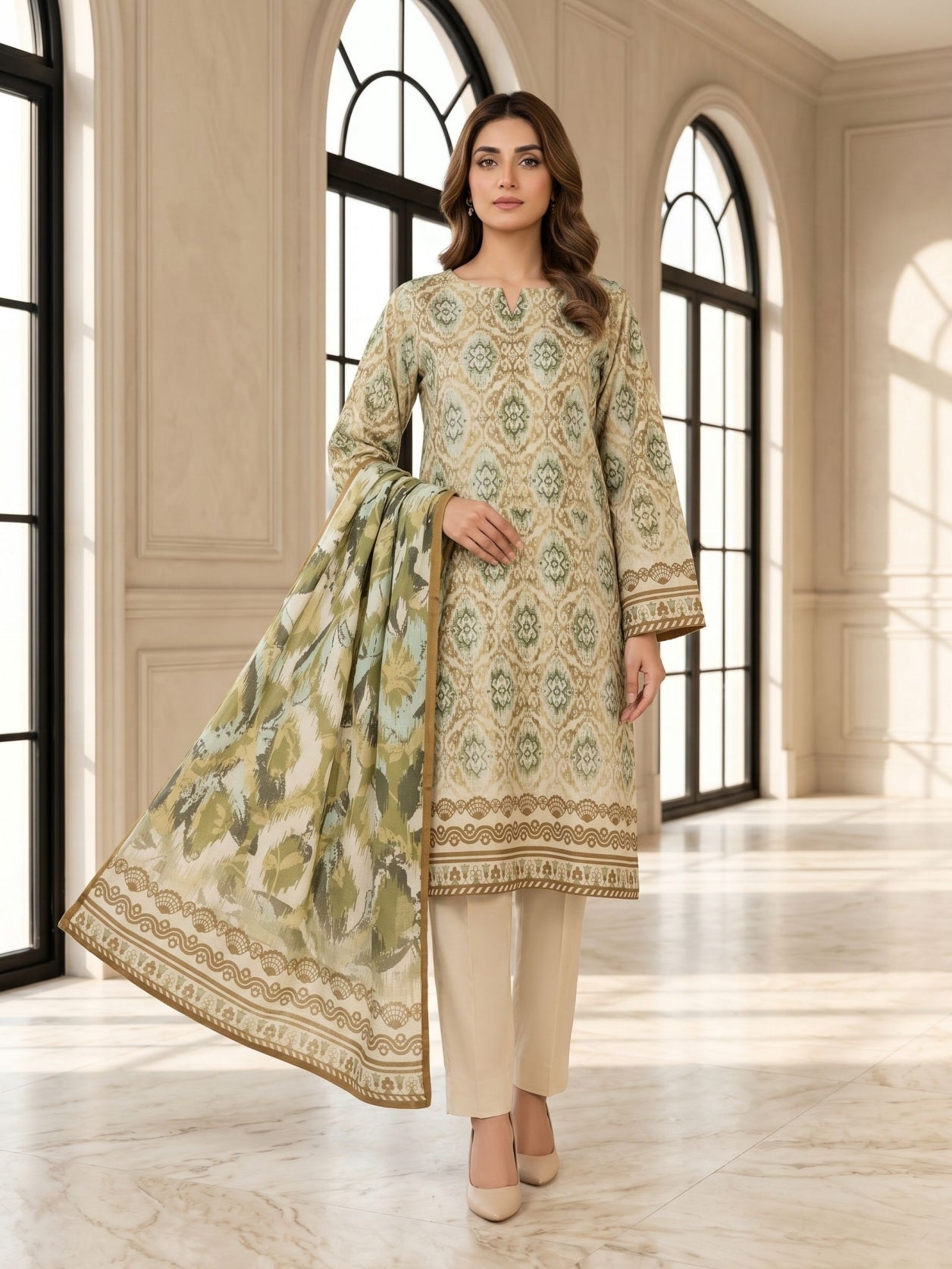 izal Premium lawn 3 piece suit