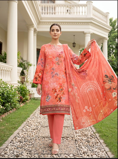 Zahra digital premium lawn 3 piece suit