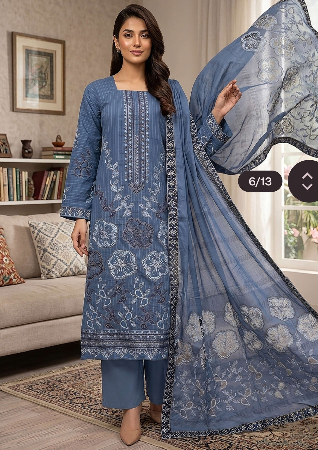 Alif 1 lawn 3pees premium quality