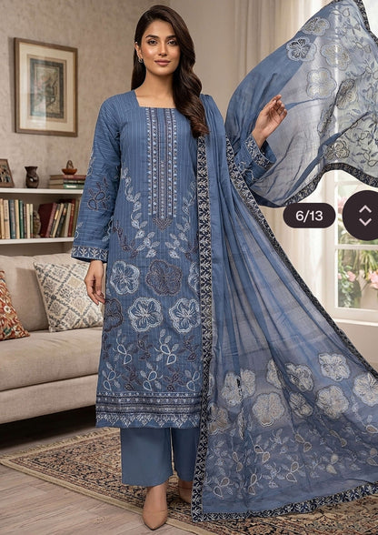 Alif 1 lawn 3pees premium quality