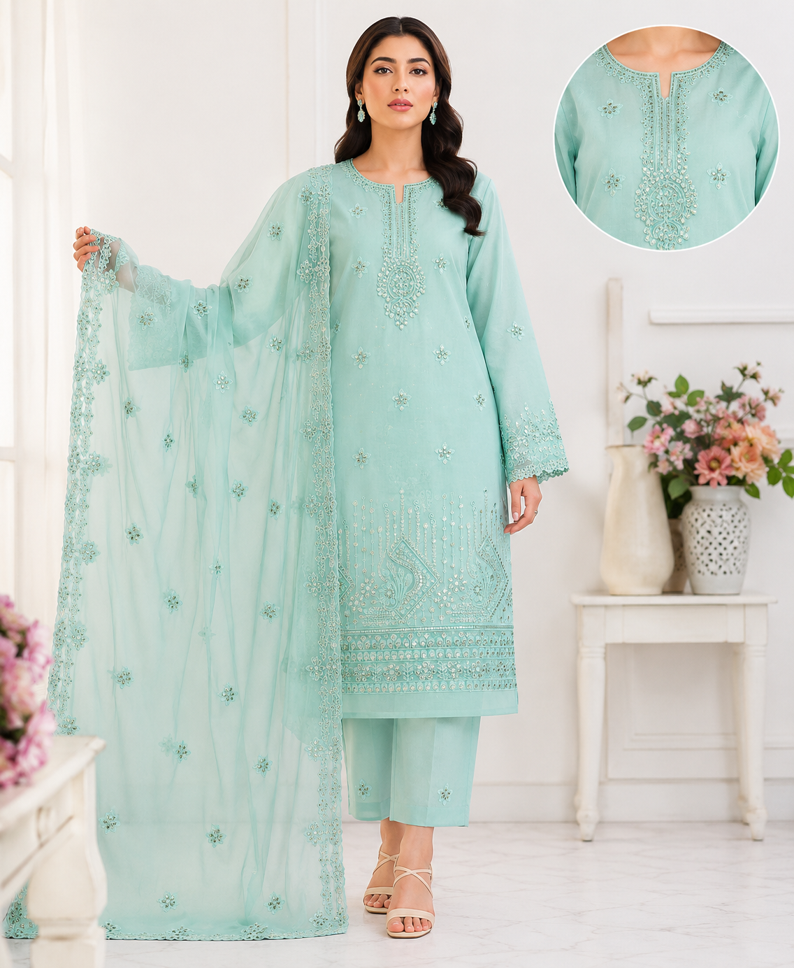 Maria B embroidered unstitched lawn suit