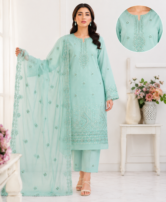Maria B embroidered unstitched lawn suit