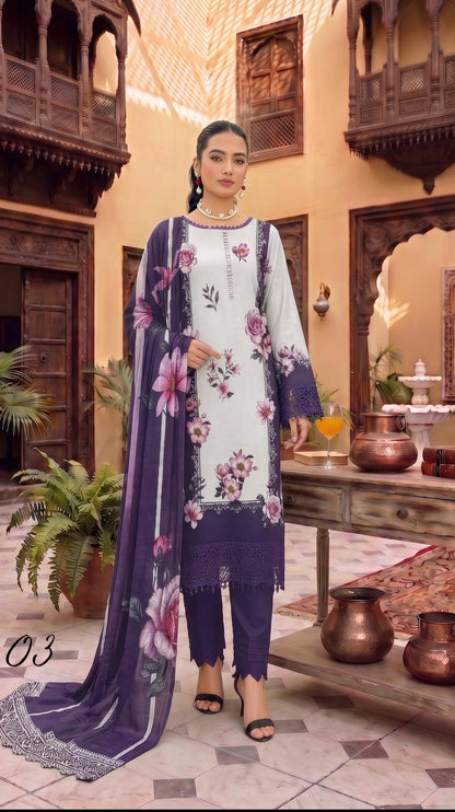 Alaya tulip printed lawn 3p